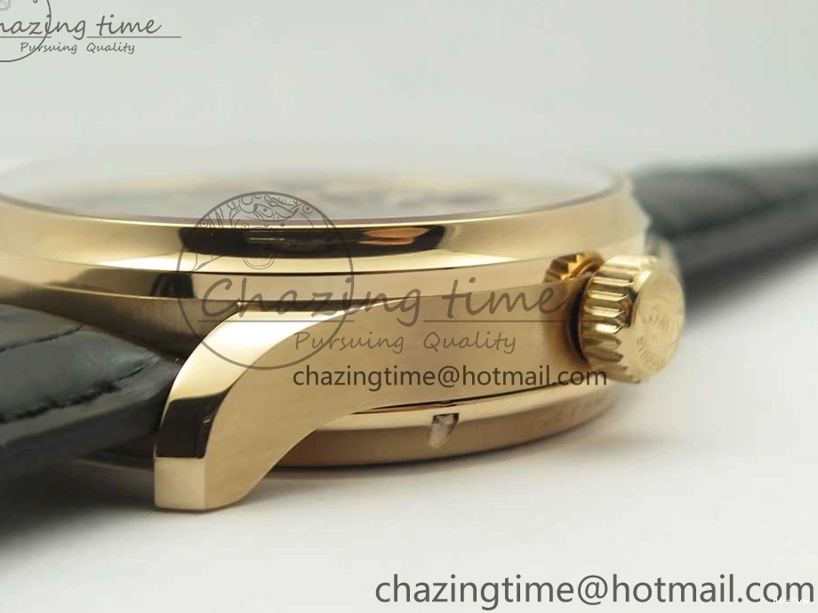 MIROTIME 1220 Portuguese Tourbillon IW5046 RG ZF Best Edition Gray Dial on Black Leather Strap SmoothTexture 7142